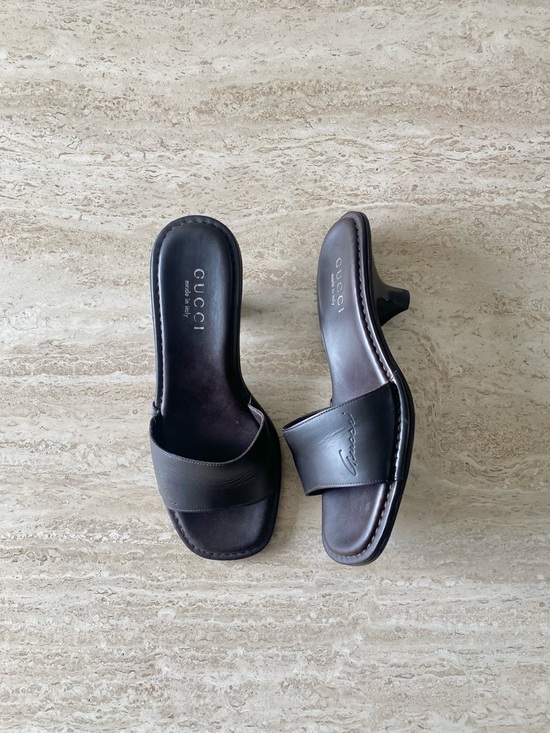 Gucci Shoes - Vintage Gucci Logo Mule Sandal Heels